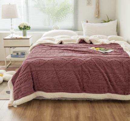 91家纺网 家纺一手货源 找家纺 （总）网客家纺 2024新款塔芙绒提花羊羔绒盖毯