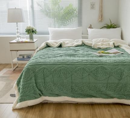 91家纺网 家纺一手货源 找家纺 （总）网客家纺 2024新款塔芙绒提花羊羔绒盖毯