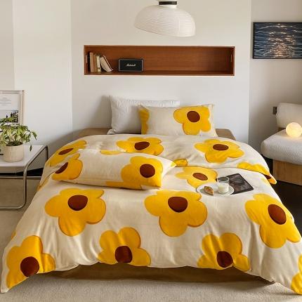 91家纺网 家纺一手货源 找家纺 （总）网客家纺2024年新款牛奶绒印花四件套