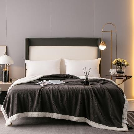 91家纺网 家纺一手货源 找家纺 网客家纺2024年新款泡芙绒加厚毛毯 深灰