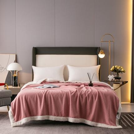 91家纺网 家纺一手货源 找家纺 网客家纺2024年新款泡芙绒加厚毛毯 甜甜粉