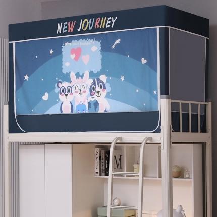 91家纺网 家纺一手货源 找家纺 （总）2025新款学生宿舍上下铺床帘式印花遮光蚊帐学生蚊帐