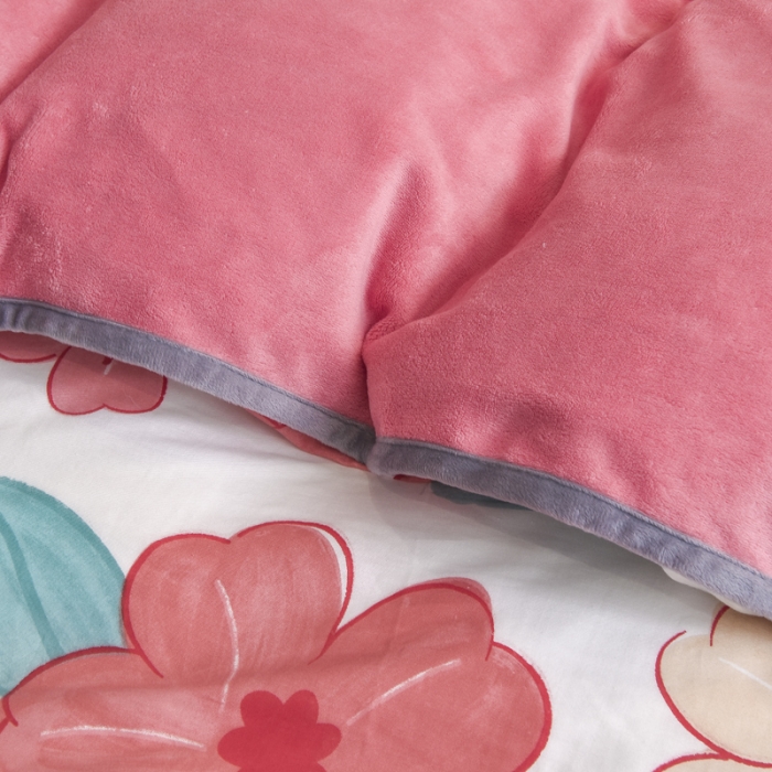 91家纺网 家纺一手货源 找家纺 琪琪阁家纺 2022新款全棉加牛奶绒系列单被套 解语花