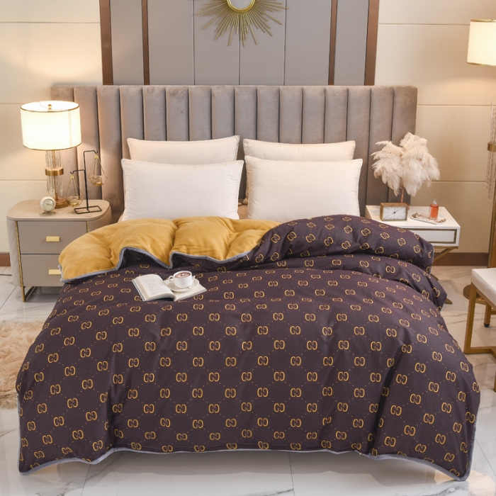 91家纺网 家纺一手货源 找家纺 琪琪阁家纺 2022新款全棉加牛奶绒系列单被套 酷奇-咖