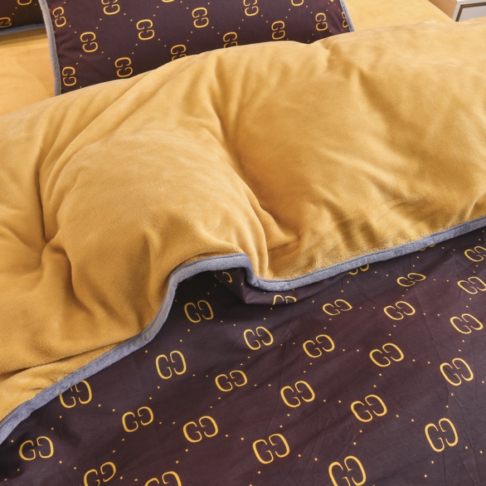 91家纺网 家纺一手货源 找家纺 琪琪阁家纺 2022新款全棉加牛奶绒系列单被套 酷奇-咖