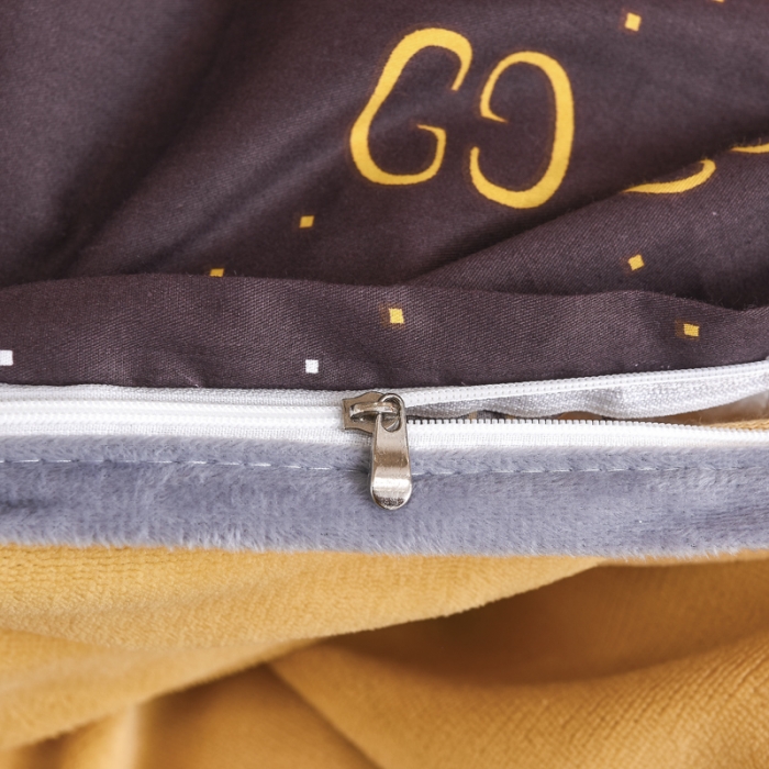 91家纺网 家纺一手货源 找家纺 琪琪阁家纺 2022新款全棉加牛奶绒系列单被套 酷奇-咖