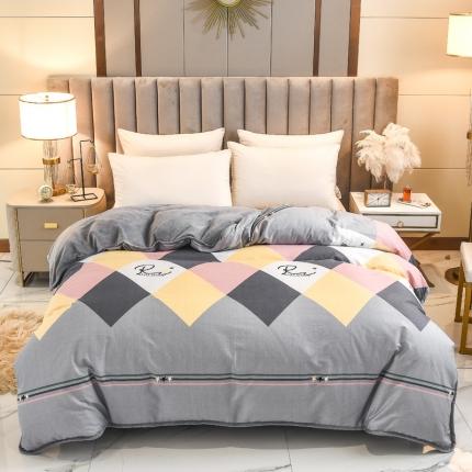 琪琪阁家纺 2022新款全棉加牛奶绒系列单被套 旅行家