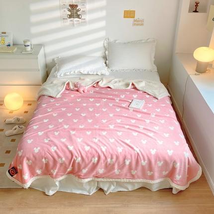 木堇家居2022秋冬牛奶绒羊羔绒毛毯 粉小奇