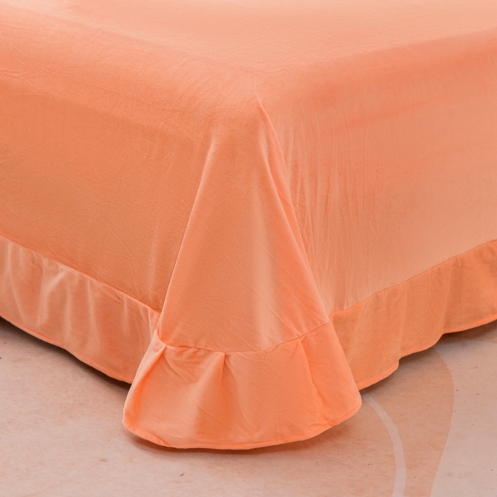 91家纺网 家纺一手货源 找家纺 唐人居 2025新款宝宝绒毛巾绣花边四件套- 蒲公英之恋-橘