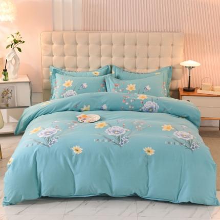 91家纺网 家纺一手货源 找家纺 巧玲珑 2025新款铂金生态棉四件套 花娇百媚