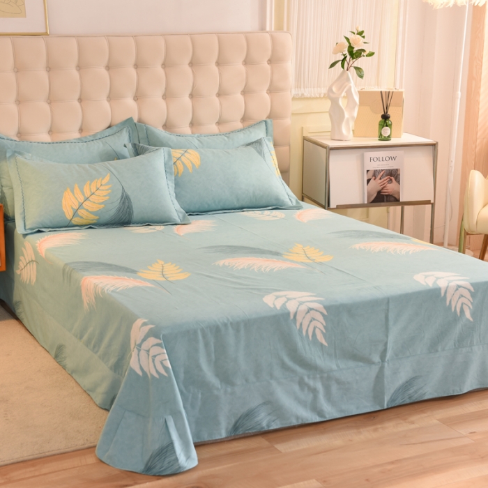 91家纺网 家纺一手货源 找家纺 巧玲珑 2025新款铂金生态棉四件套 清爽一刻-绿