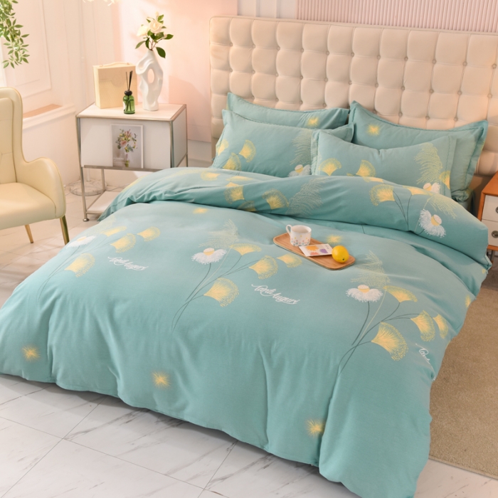 91家纺网 家纺一手货源 找家纺 巧玲珑 2025新款铂金生态棉四件套 玲珑-绿