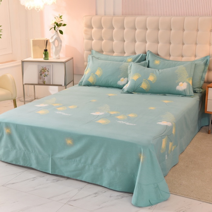 91家纺网 家纺一手货源 找家纺 巧玲珑 2025新款铂金生态棉四件套 玲珑-绿