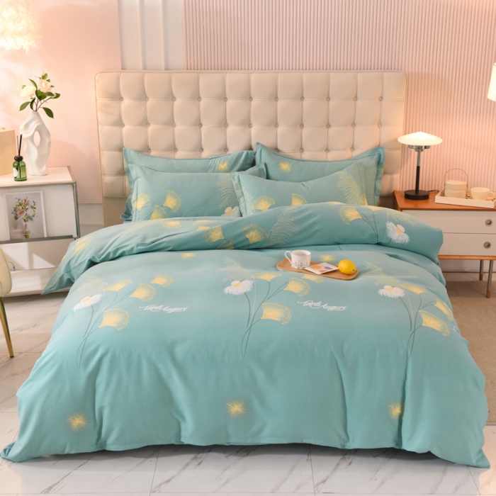 91家纺网 家纺一手货源 找家纺 巧玲珑 2025新款铂金生态棉四件套 玲珑-绿