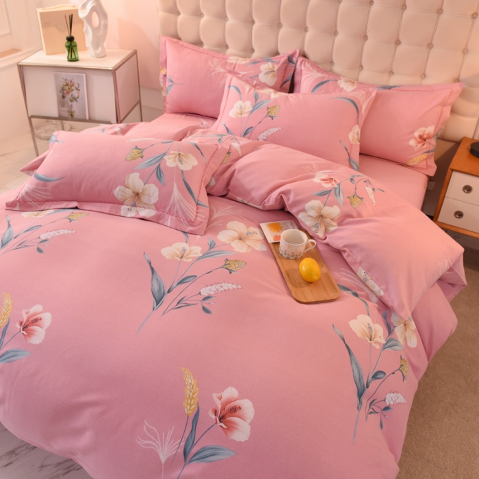 91家纺网 家纺一手货源 找家纺 巧玲珑 2025新款铂金生态棉四件套 芸梦芊叶