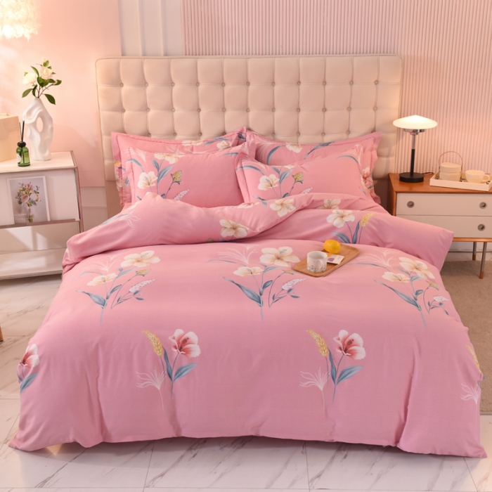 91家纺网 家纺一手货源 找家纺 巧玲珑 2025新款铂金生态棉四件套 芸梦芊叶