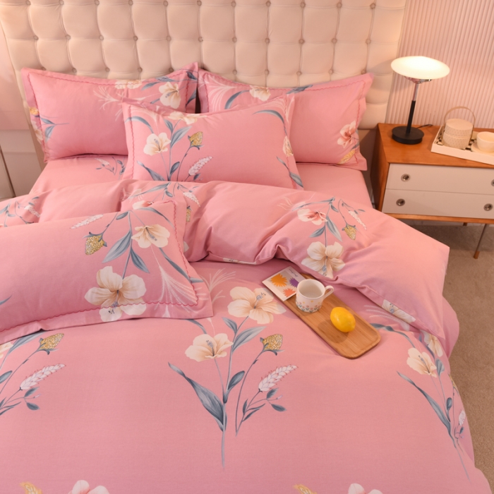 91家纺网 家纺一手货源 找家纺 巧玲珑 2025新款铂金生态棉四件套 芸梦芊叶