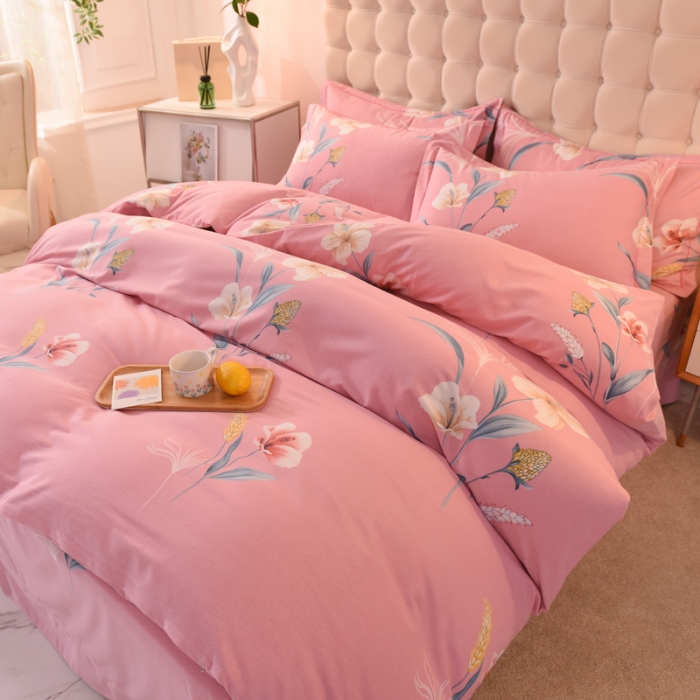 91家纺网 家纺一手货源 找家纺 巧玲珑 2025新款铂金生态棉四件套 芸梦芊叶