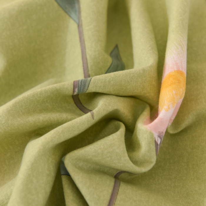 91家纺网 家纺一手货源 找家纺 巧玲珑 2025新款铂金生态棉四件套 芳草依依-绿