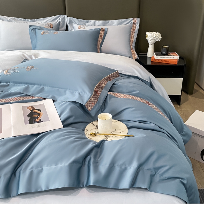 91家纺网 家纺一手货源 找家纺 总高大尚 2022新款芙罗拉系列贡缎绣花长绒棉四件套