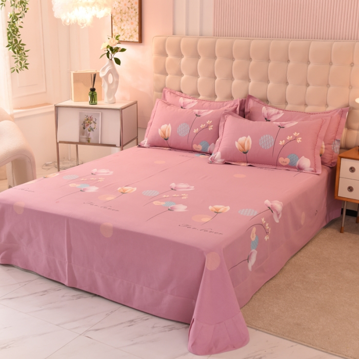 91家纺网 家纺一手货源 找家纺 巧玲珑 2025新款铂金生态棉四件套 香思-粉