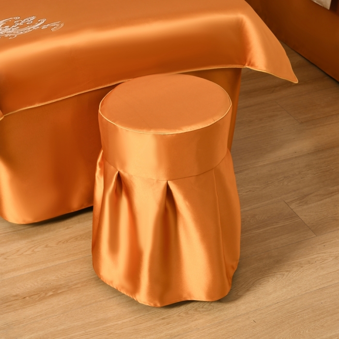 91家纺网 家纺一手货源 找家纺 莉人坊美容床罩批发 2023绸缎角花美容床罩四件套 角花橙