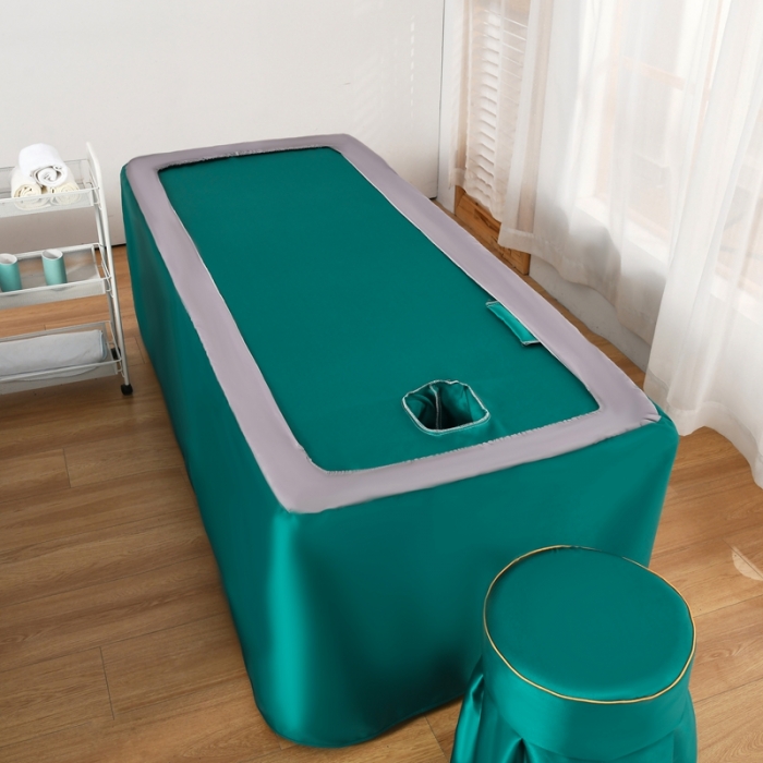 91家纺网 家纺一手货源 找家纺 莉人坊美容床罩批发 2023绸缎角花美容床罩四件套 角花黛绿