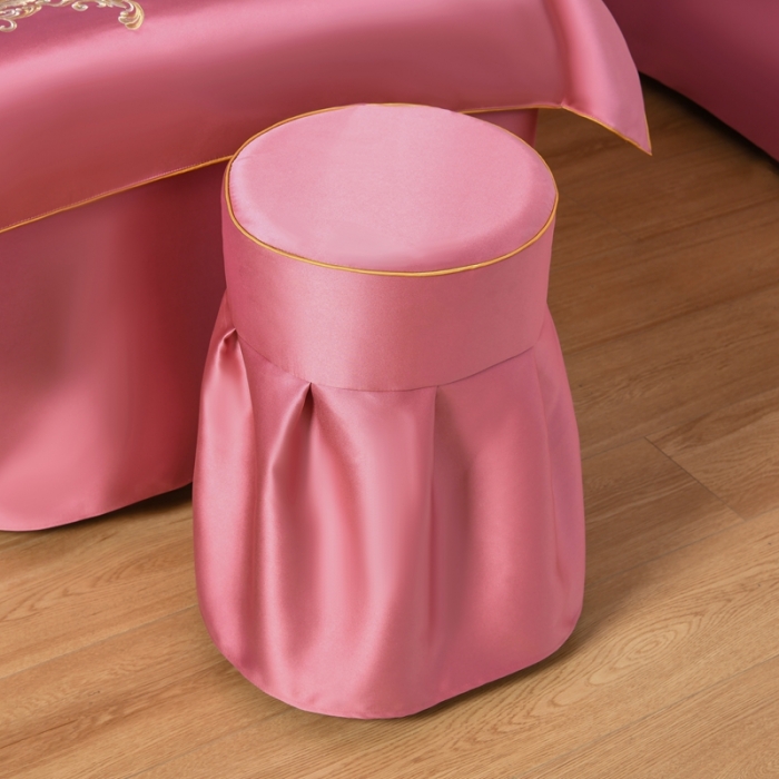 91家纺网 家纺一手货源 找家纺 莉人坊美容床罩批发 2023绸缎角花美容床罩四件套 角花花语红