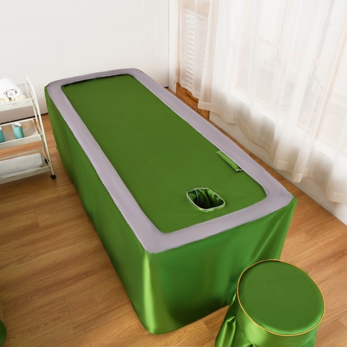 91家纺网 家纺一手货源 找家纺 莉人坊美容床罩批发 2023绸缎角花美容床罩四件套 角花绿野