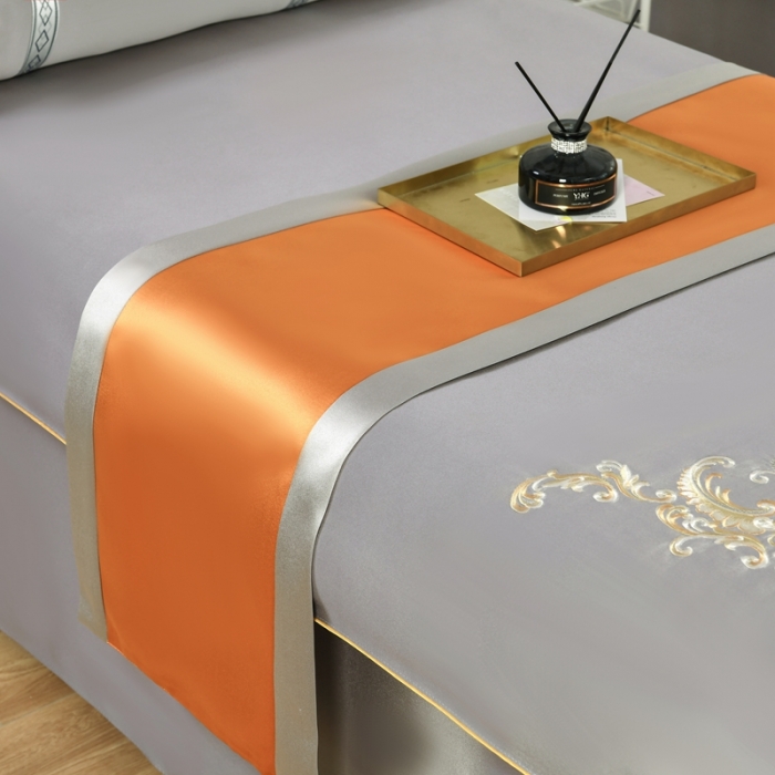 91家纺网 家纺一手货源 找家纺 莉人坊美容床罩批发 2023绸缎角花美容床罩四件套 角花雅灰