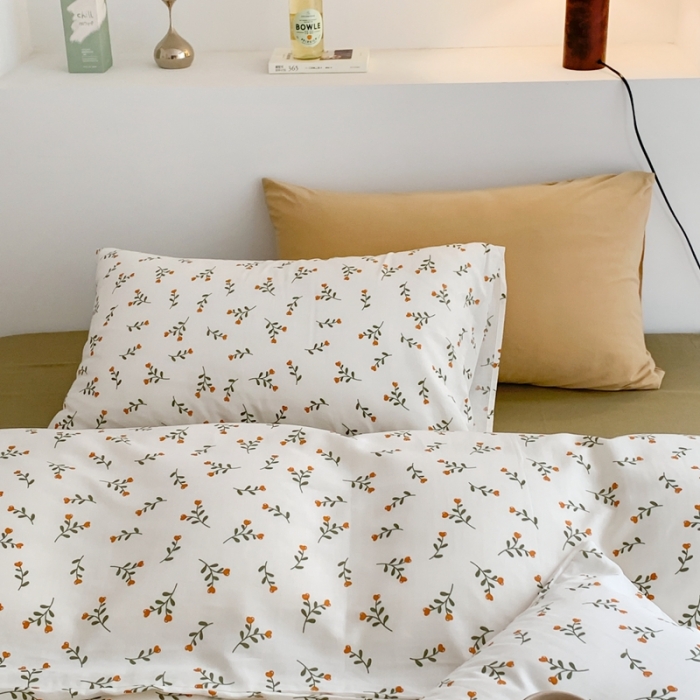 91家纺网 家纺一手货源 找家纺 黛馨 2025新款A类小清新双层纱四件套（实拍）春叶