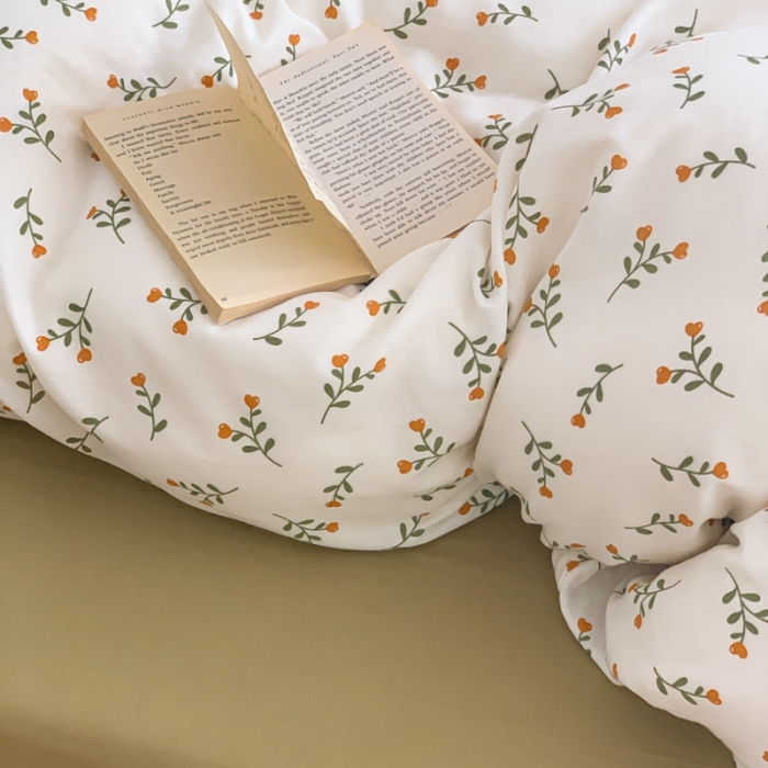 91家纺网 家纺一手货源 找家纺 黛馨 2025新款A类小清新双层纱四件套（实拍）春叶