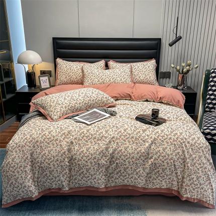 91家纺网 家纺一手货源 找家纺 (总) 赫梵茜 2022新款A类双层纱水洗棉四件套