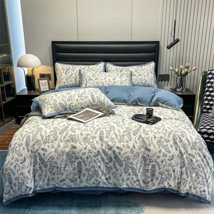 91家纺网 家纺一手货源 找家纺 (总) 赫梵茜 2022新款A类双层纱水洗棉四件套