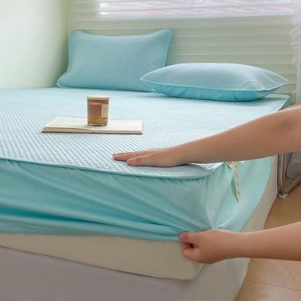 91家纺网 家纺一手货源 找家纺 莱登卡奴2022新款A类宝宝针织棉大豆夹棉床笠 夹棉款-湖兰