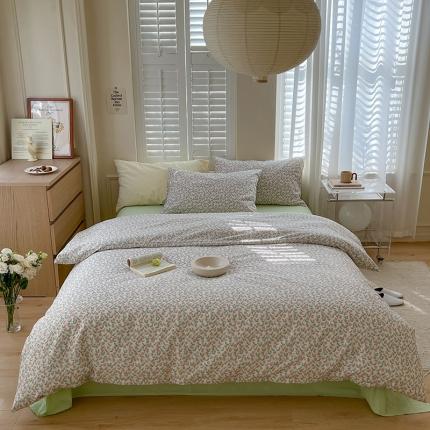 91家纺网 家纺一手货源 找家纺 希文 2022新款水洗全棉混搭风四件套 朵拉