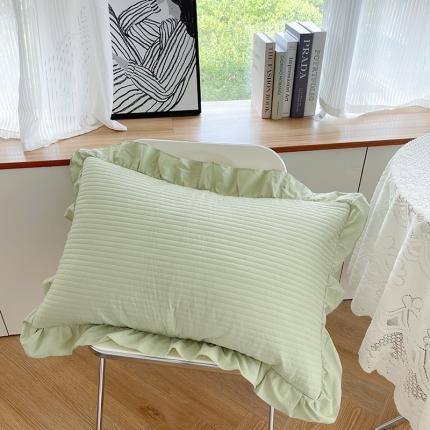91家纺网 家纺一手货源 找家纺 （总）琳可 2022新品40S纯棉水洗棉韩版荷叶边夹棉枕头套