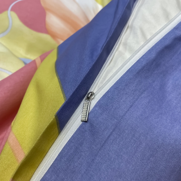 91家纺网 家纺一手货源 找家纺 金爱家2023新款大版磨毛四件套花卉系列贝瑶-粉