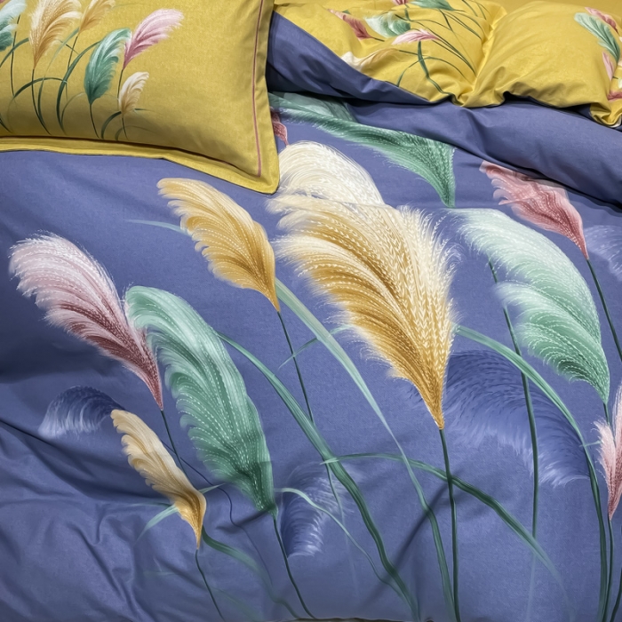 91家纺网 家纺一手货源 找家纺 金爱家2023新款大版磨毛四件套花卉系列芳菲年华