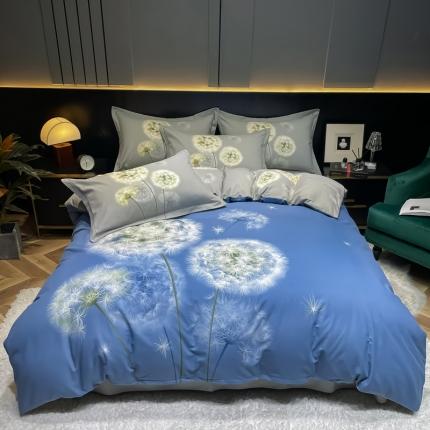 91家纺网 家纺一手货源 找家纺 金爱家2023新款大版磨毛四件套花卉系列浮生若梦