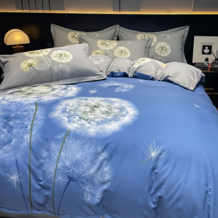 91家纺网 家纺一手货源 找家纺 金爱家2023新款大版磨毛四件套花卉系列浮生若梦