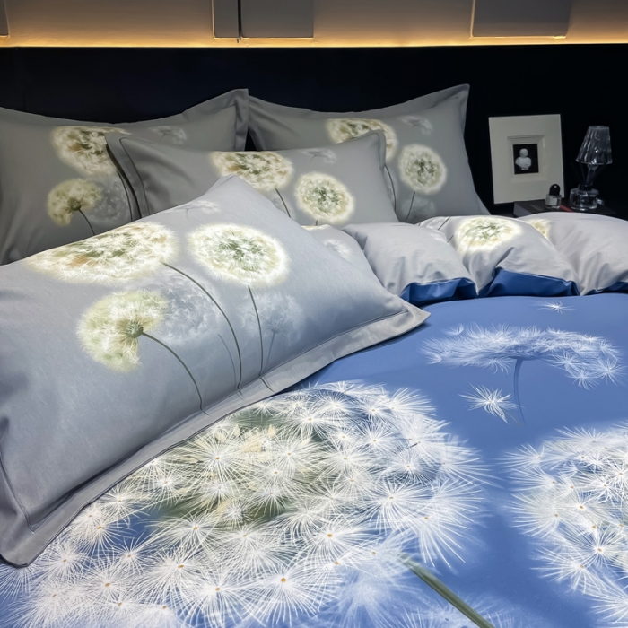 91家纺网 家纺一手货源 找家纺 金爱家2023新款大版磨毛四件套花卉系列浮生若梦