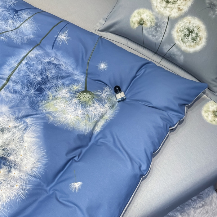 91家纺网 家纺一手货源 找家纺 金爱家2023新款大版磨毛四件套花卉系列浮生若梦