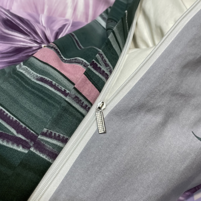 91家纺网 家纺一手货源 找家纺 金爱家2023新款大版磨毛四件套花卉系列嫣然-豆沙