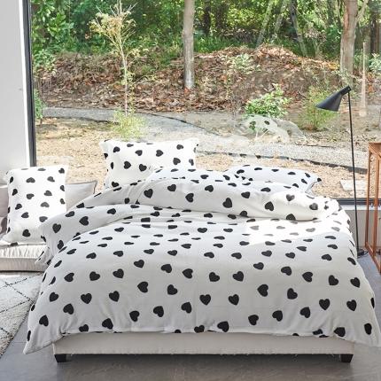 91家纺网 家纺一手货源 找家纺 （总）艾佳 2025新款牛奶绒金典黑白四件套-风格2