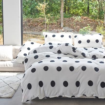 91家纺网 家纺一手货源 找家纺 （总）艾佳 2025新款牛奶绒金典黑白四件套-风格2