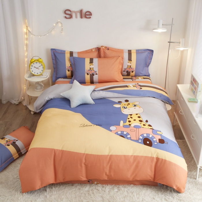 91家纺网 家纺一手货源 找家纺 金纱玉纺2022新款全棉生态大版磨毛四件套旅行日记-兰