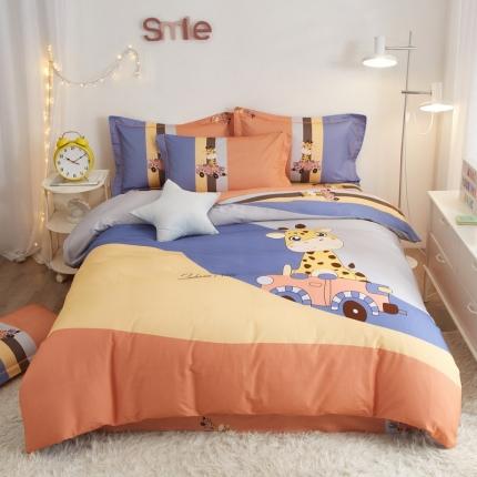 金纱玉纺2022新款全棉生态大版磨毛四件套旅行日记-兰