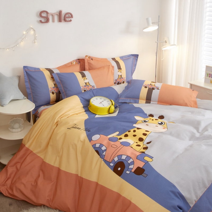 91家纺网 家纺一手货源 找家纺 金纱玉纺2022新款全棉生态大版磨毛四件套旅行日记-兰