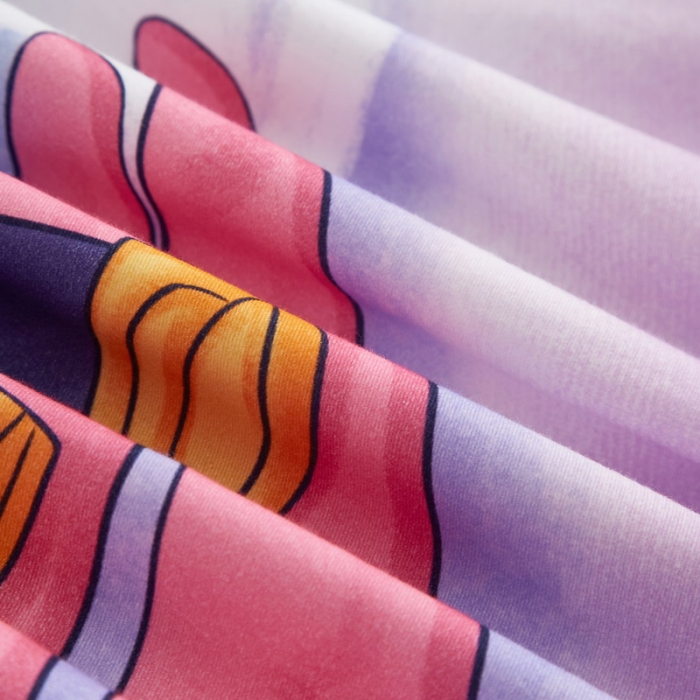 91家纺网 家纺一手货源 找家纺 金纱玉纺2022新款全棉生态大版磨毛四件套蜜雪冰城-紫